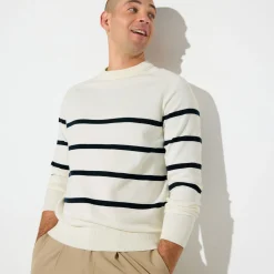 Hot Gestreepte trui met ronde hals Trui