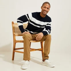 Sale Gestreepte trui met ronde hals Trui