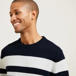 Sale Gestreepte trui met ronde hals Trui