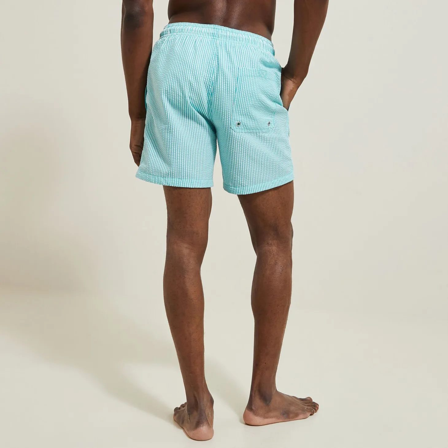 Online Gestreepte zwemshort in seersucker Zwembroek|Zwembroek