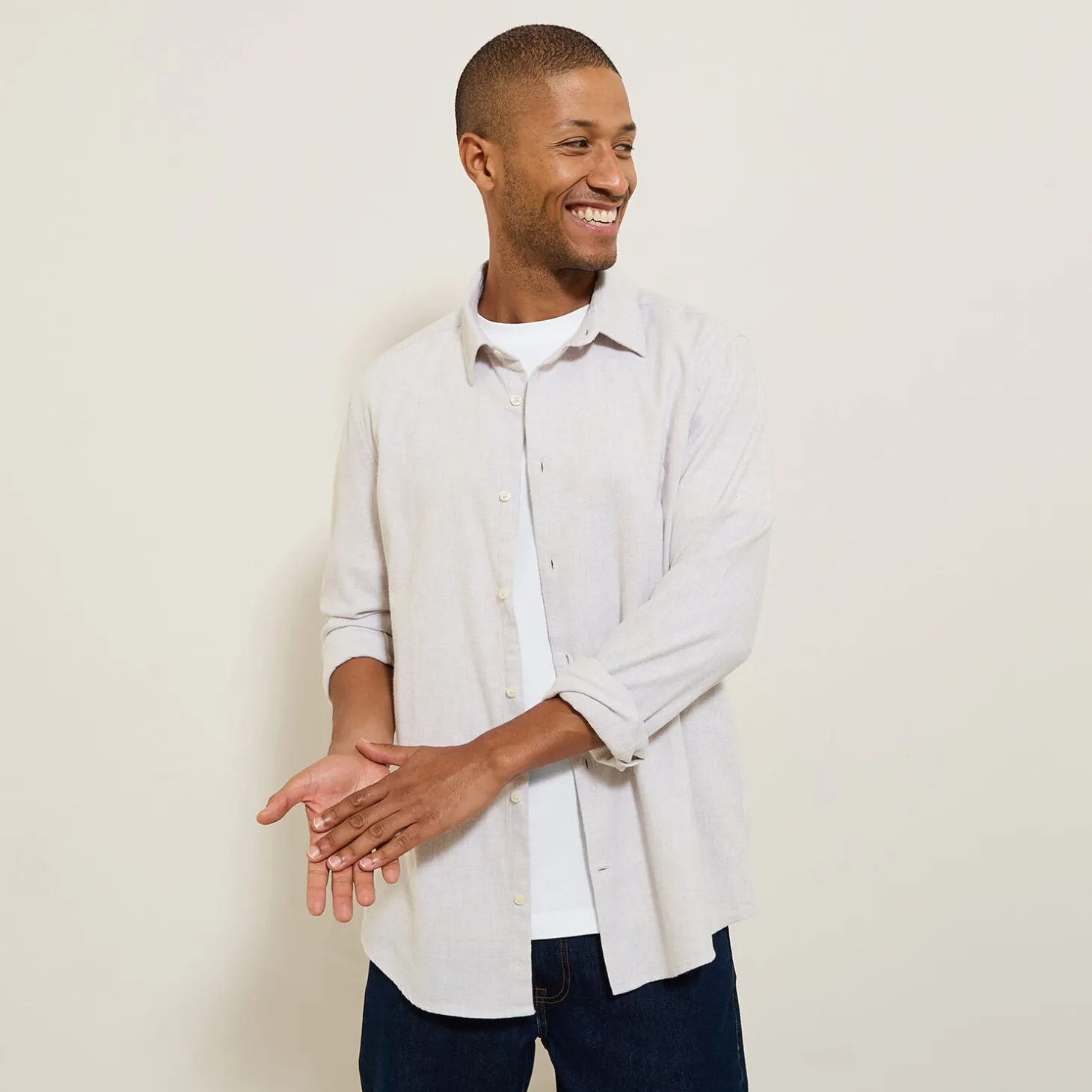 Hot Hemd in flanelkatoen met klassieke kraag Overhemd