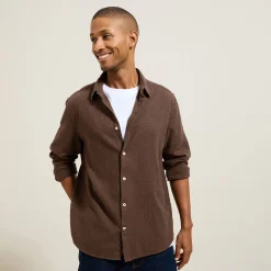 Best Sale Hemd in flanelkatoen met klassieke kraag Overhemd