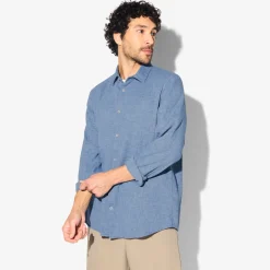 Online Hemd in flanelkatoen met klassieke kraag Overhemd