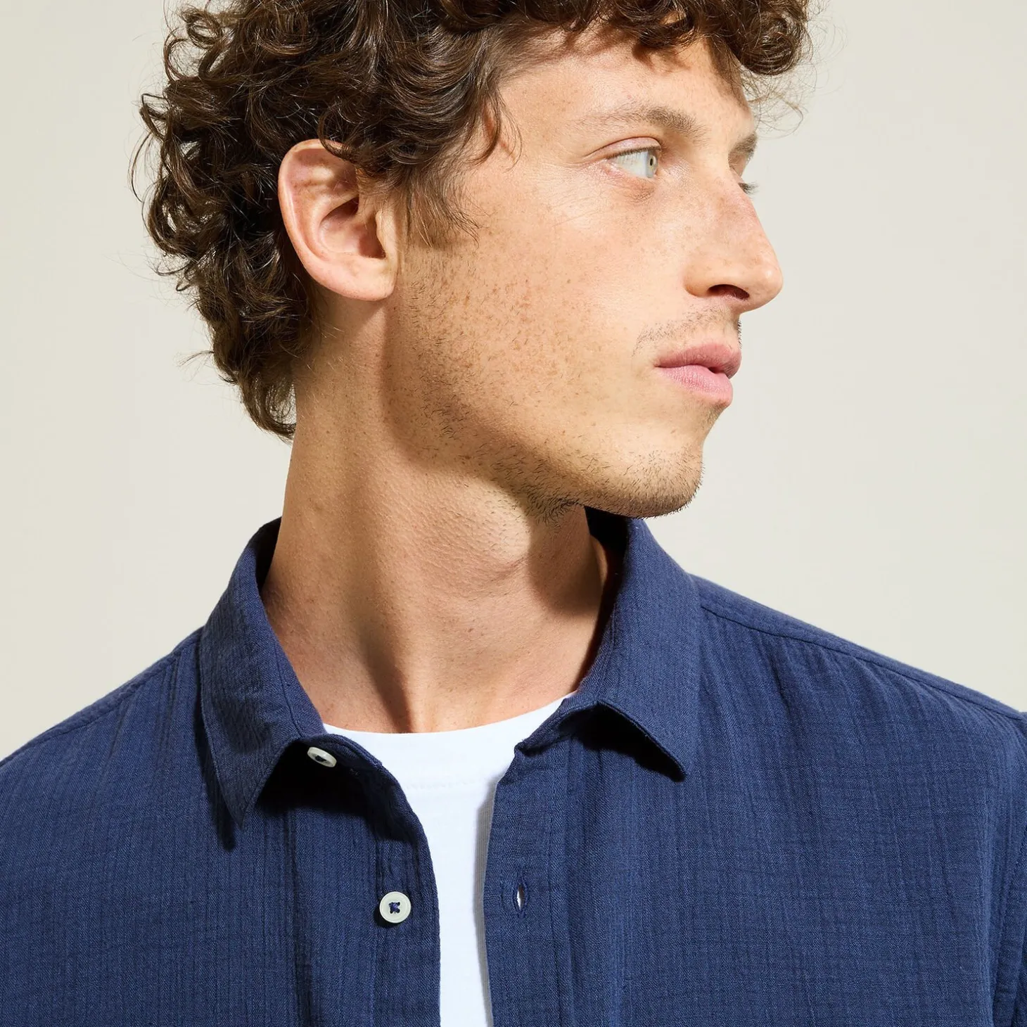 Outlet Hemd in katoengaas met klassieke kraag Overhemd