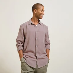 Outlet Hemd in katoengaas met klassieke kraag Overhemd