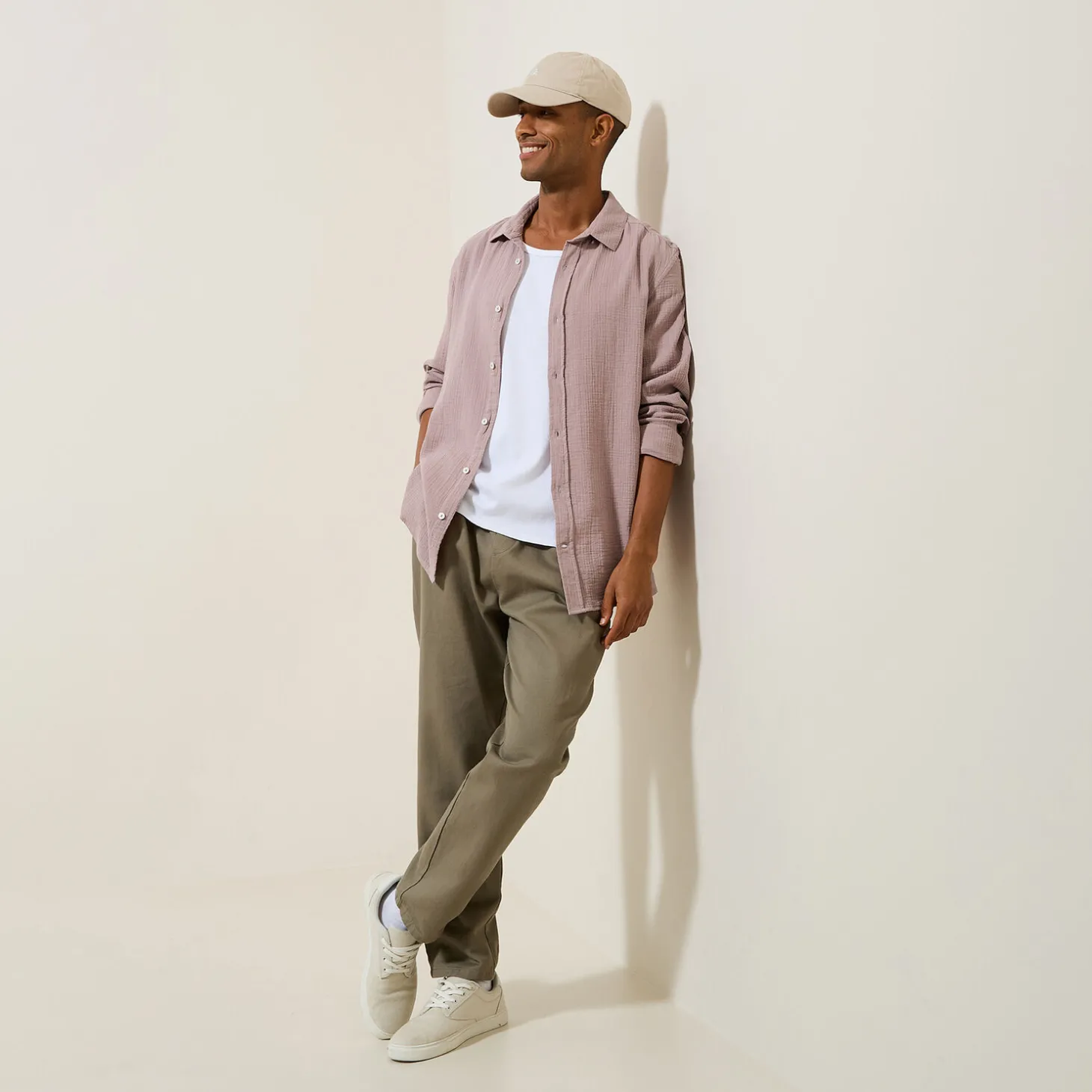 Outlet Hemd in katoengaas met klassieke kraag Overhemd