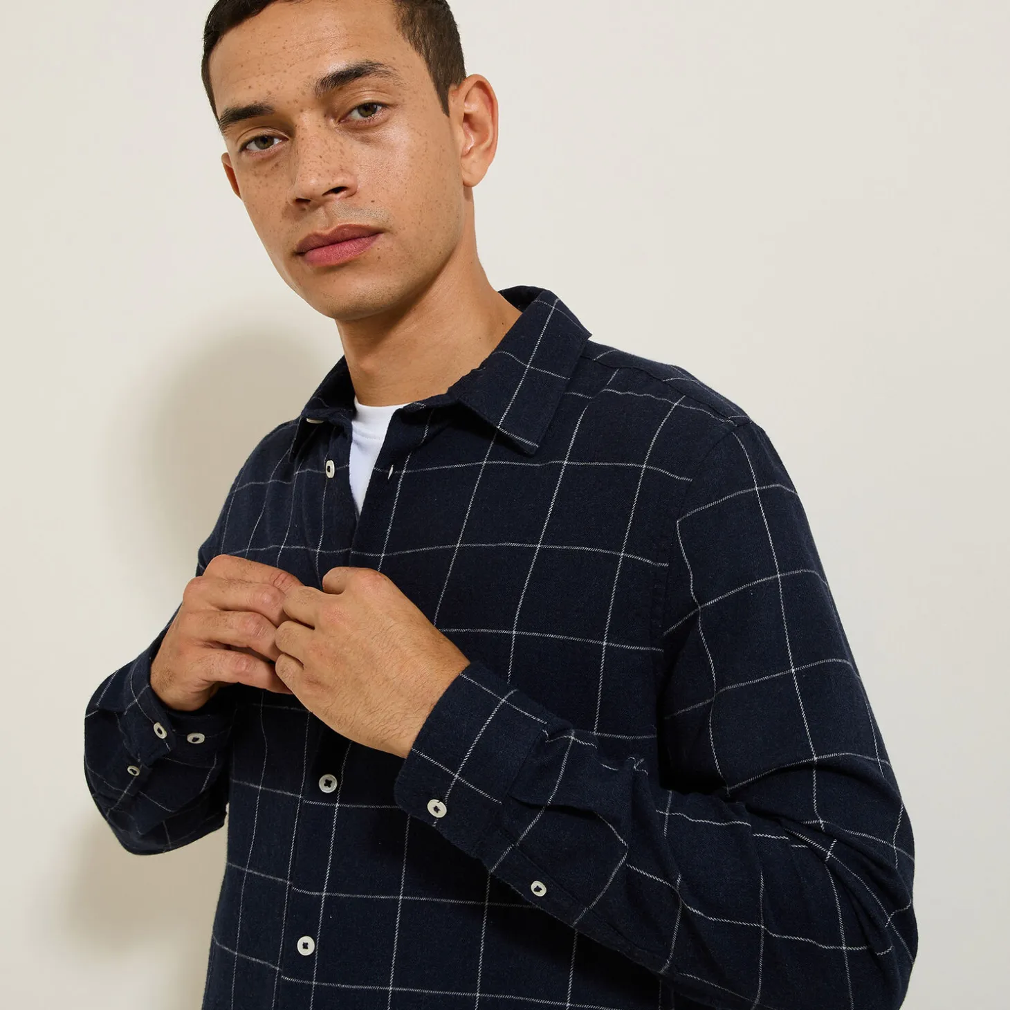 Fashion Hemd met ruitjes in flanelkatoen Overhemd