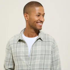 Cheap Hemd met ruitjes in flanelkatoen Overhemd