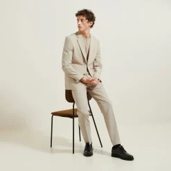 Fashion Het pakket comfortabel kostuum - Beige Combinatie Kostuum