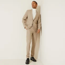 Store Het pakket extraslim kostuum bi-stretch - Beige Combinatie Kostuum