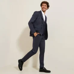 Hot Het pakket slim kostuum - Midden blauw Combinatie Kostuum