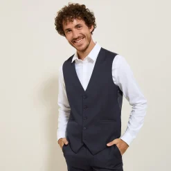 Hot Het pakket slim kostuum - Midden blauw Combinatie Kostuum