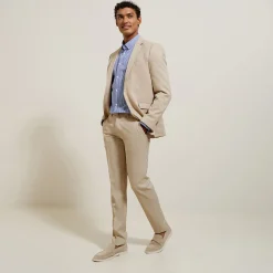 New Het pakket slim kostuum - Beige Combinatie Kostuum