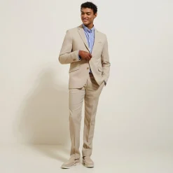 New Het pakket slim kostuum - Beige Combinatie Kostuum