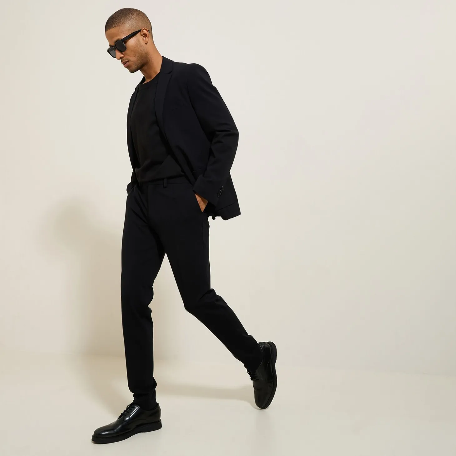 Cheap Het pakket slim kostuum in tricot - Zwart Combinatie Kostuum