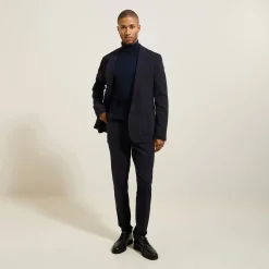 Fashion Het pakket slim kostuum in tricot - Blauw Combinatie Kostuum