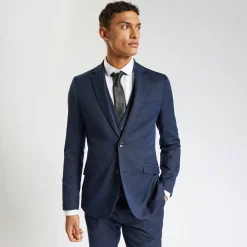 Shop Het pakket slim kostuum tweekleurig - Blauw Combinatie Kostuum