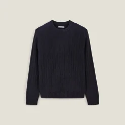 Outlet Kabeltrui met ronde hals Trui