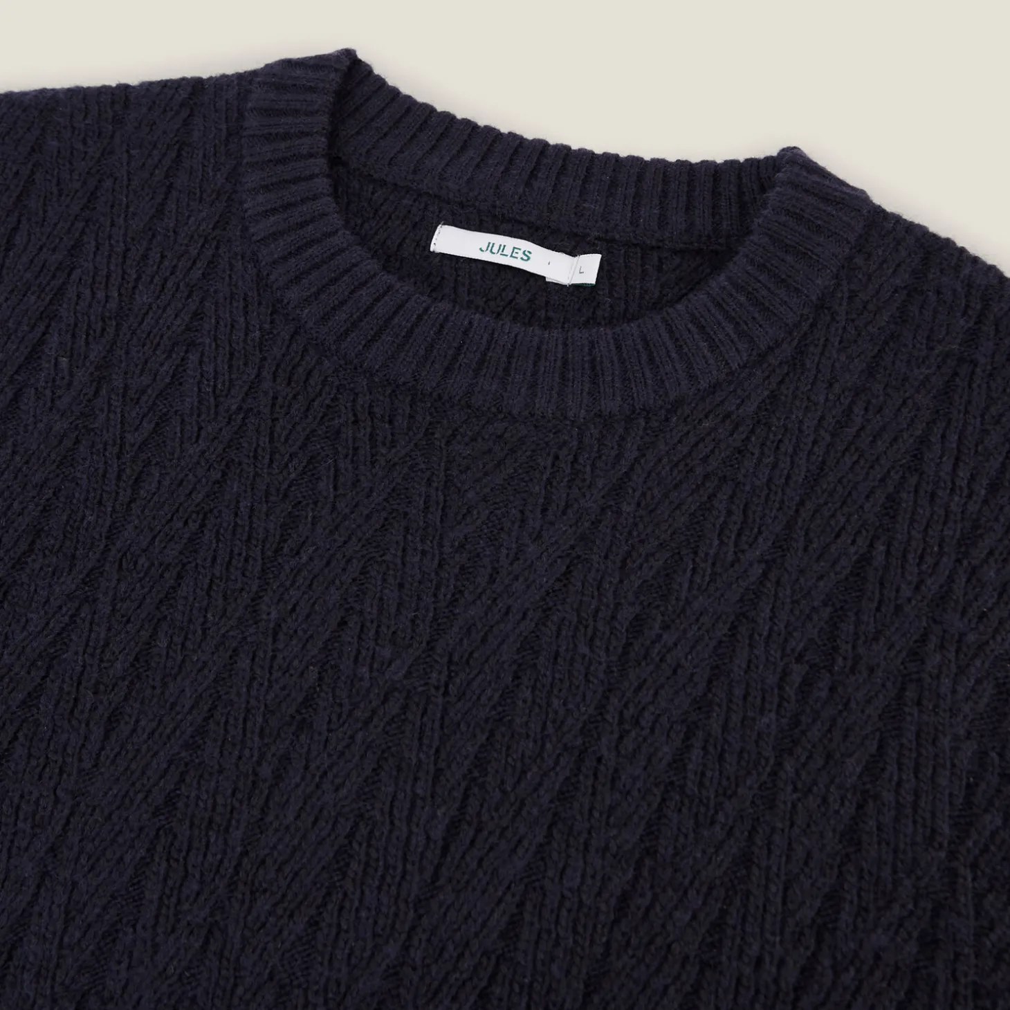 Outlet Kabeltrui met ronde hals Trui