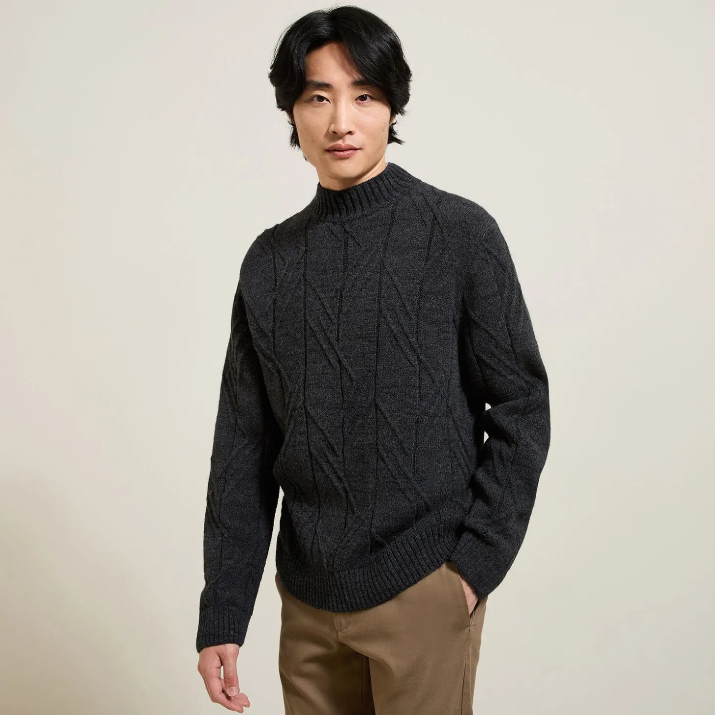 Flash Sale Kabeltrui met schoorsteenkraag Trui