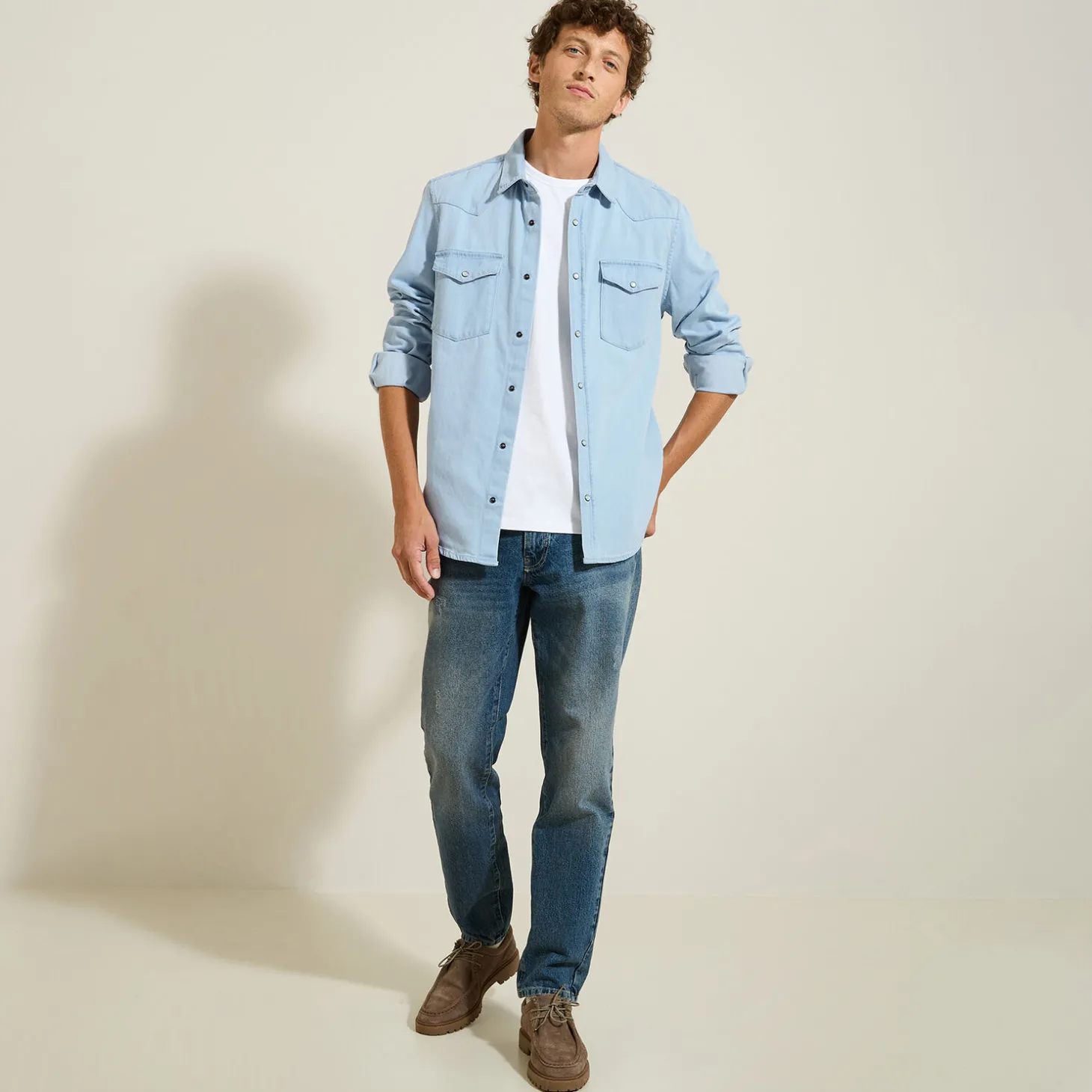Clearance Katoenen hemd in western denim Overhemd