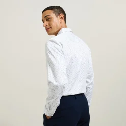 Cheap Katoenen hemd met geometrische print Formele Overhemden|Overhemd