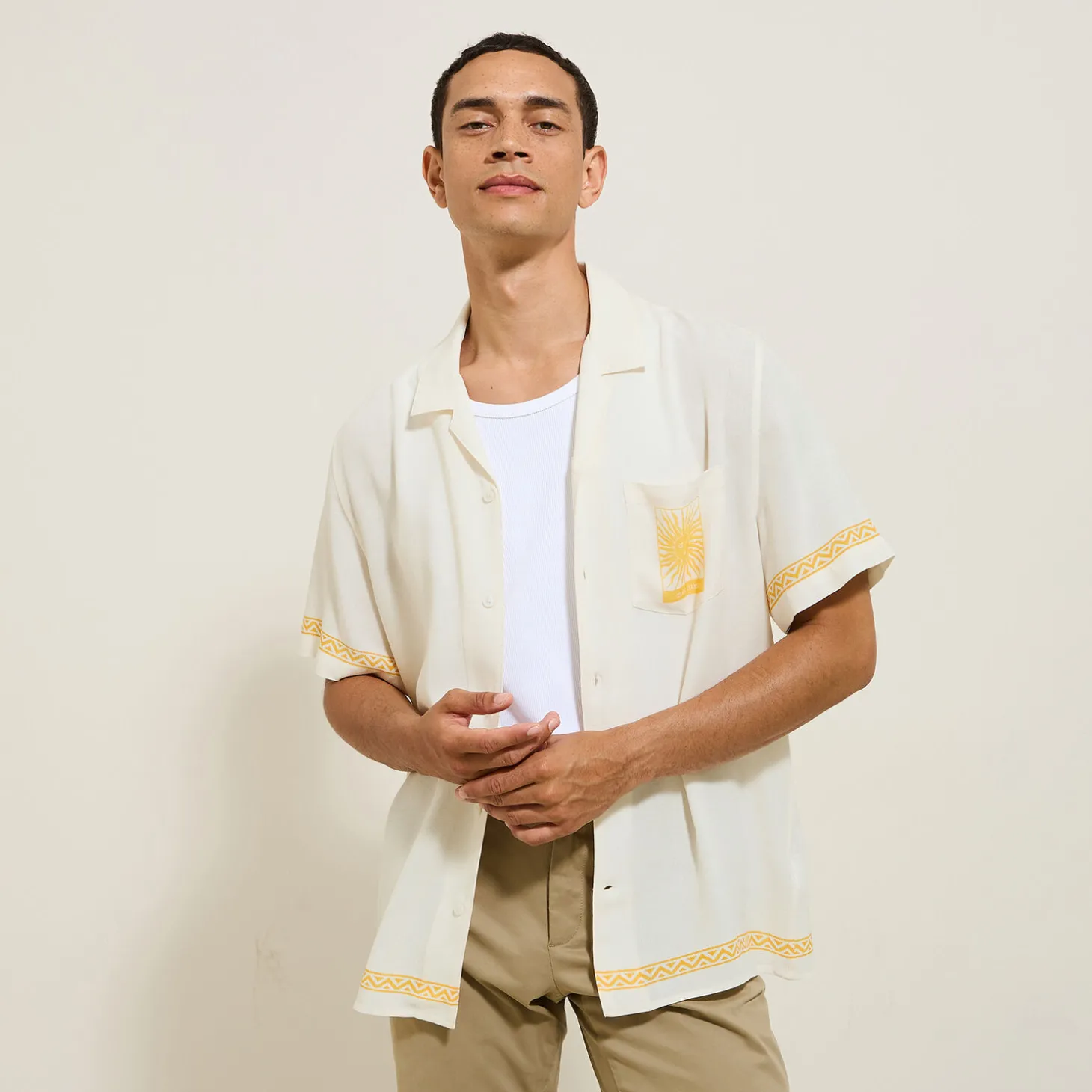 Discount Katoenen hemdje met geplaatste opdruk Overhemd