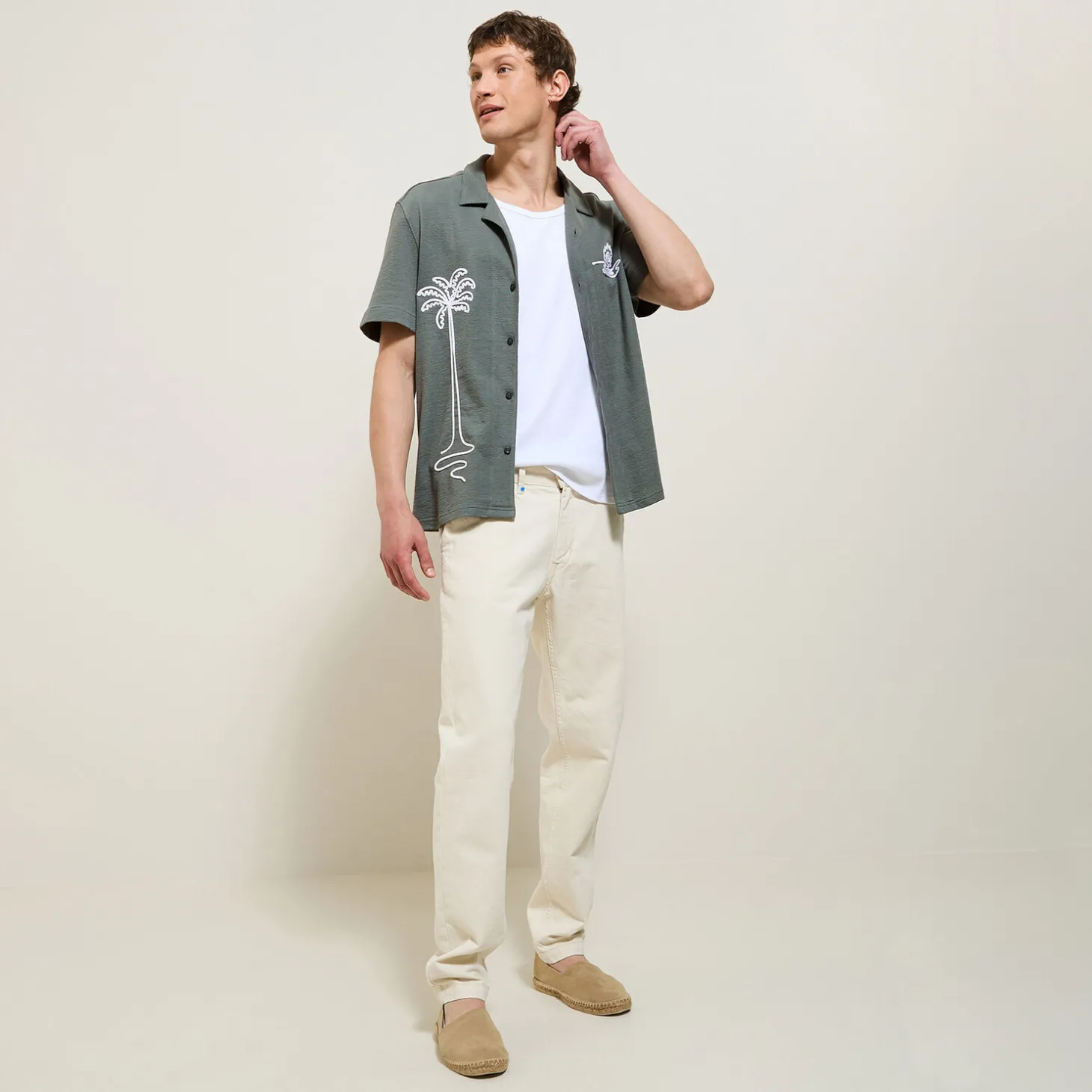 Flash Sale Katoenen hemdje met koordborduursel Overhemd