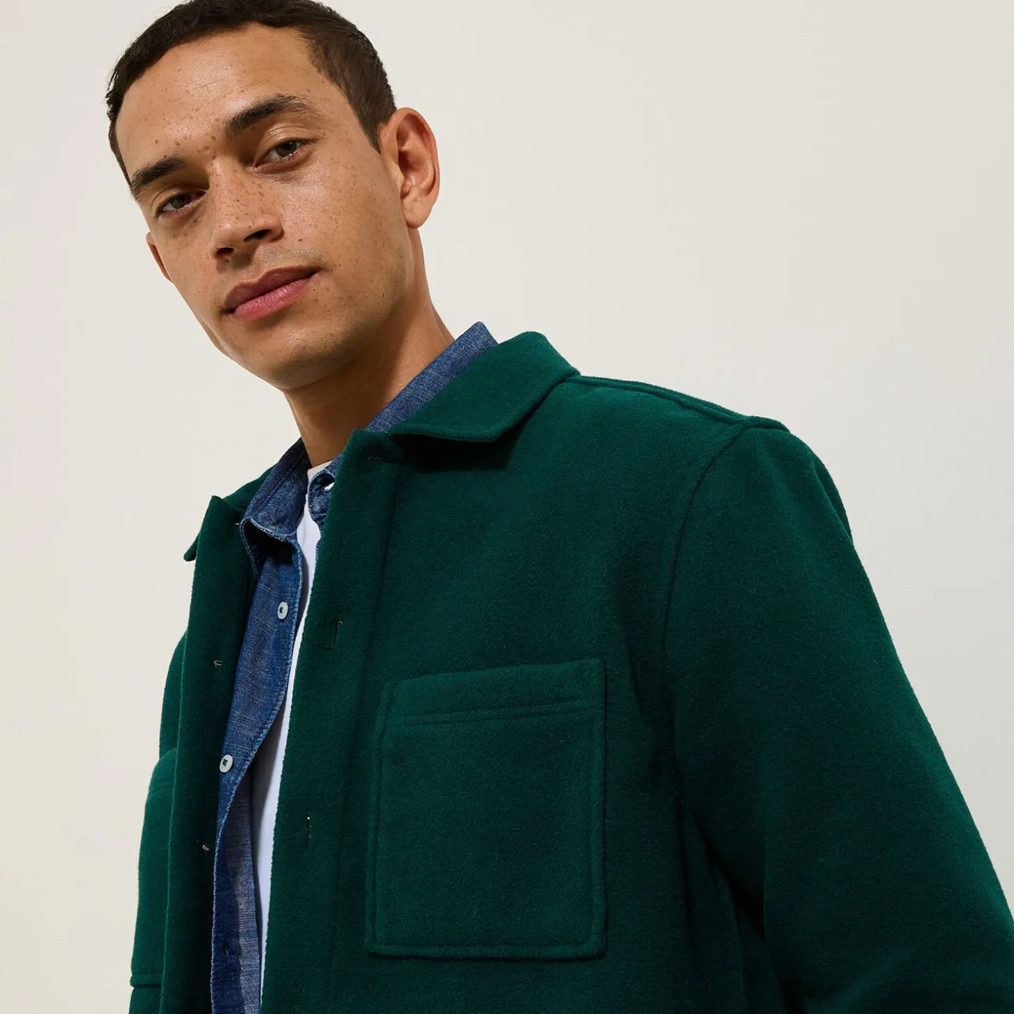 Sale Katoenen overhemd met hemdskraag Overshirt|Overhemd