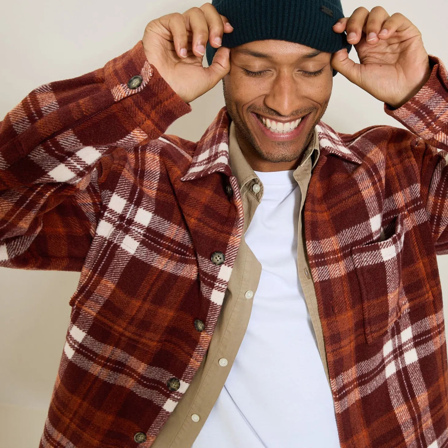 Online Katoenen overhemd met ruitjes Overshirt|Overhemd