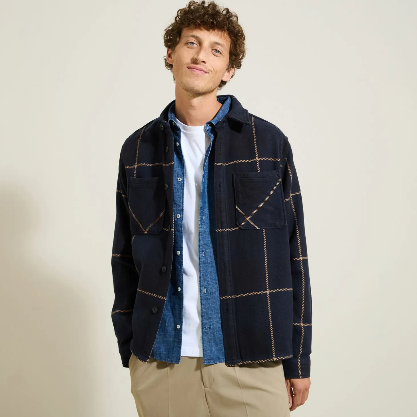 Hot Katoenen overhemd met ruitjes Overshirt|Overhemd