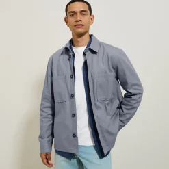 Best Sale Katoenen overhemdjas met hemdskraag Overshirt|Overhemd