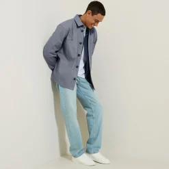 Best Sale Katoenen overhemdjas met hemdskraag Overshirt|Overhemd