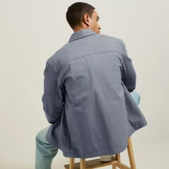 Best Sale Katoenen overhemdjas met hemdskraag Overshirt|Overhemd