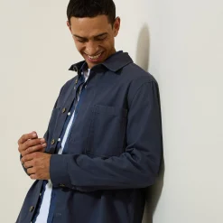 Shop Katoenen overhemdjas met hemdskraag Overshirt|Overhemd