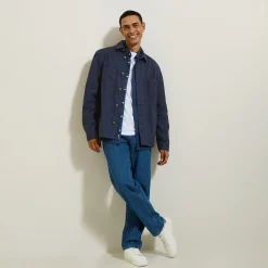 Shop Katoenen overhemdjas met hemdskraag Overshirt|Overhemd