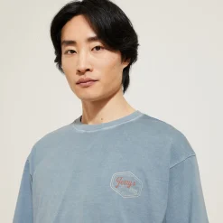 Outlet Katoenen T-shirt met ronde hals en print T-shirt