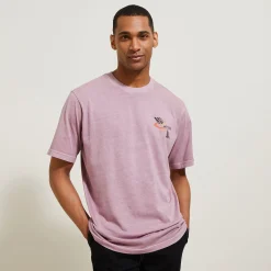 Clearance Katoenen T-shirt met ronde hals en print op de bor T-shirt