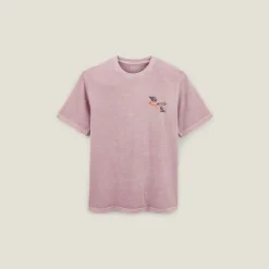 Clearance Katoenen T-shirt met ronde hals en print op de bor T-shirt