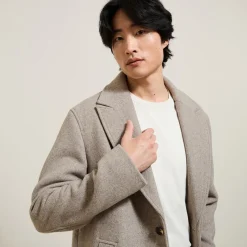 Online Lange mantel met visgraatmotief en reverskraag Mantel & Jack