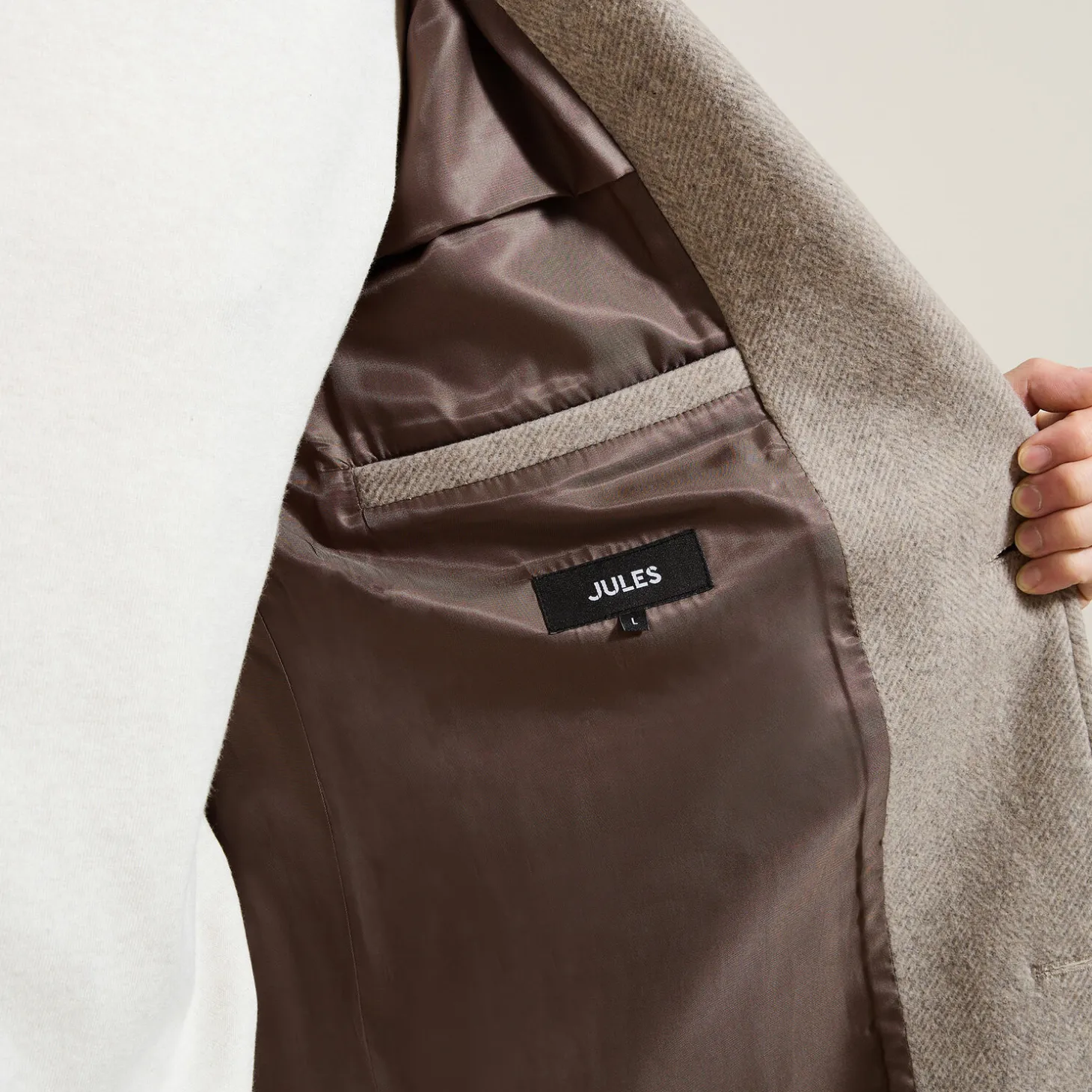 Online Lange mantel met visgraatmotief en reverskraag Mantel & Jack