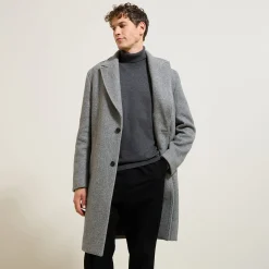 Store Lange mantel met visgraatmotief en reverskraag Mantel & Jack