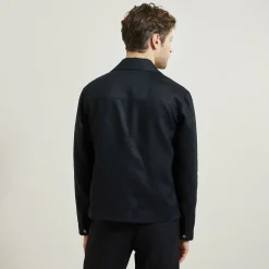 Clearance Linnen jack met hemdskraag Mantel & Jack