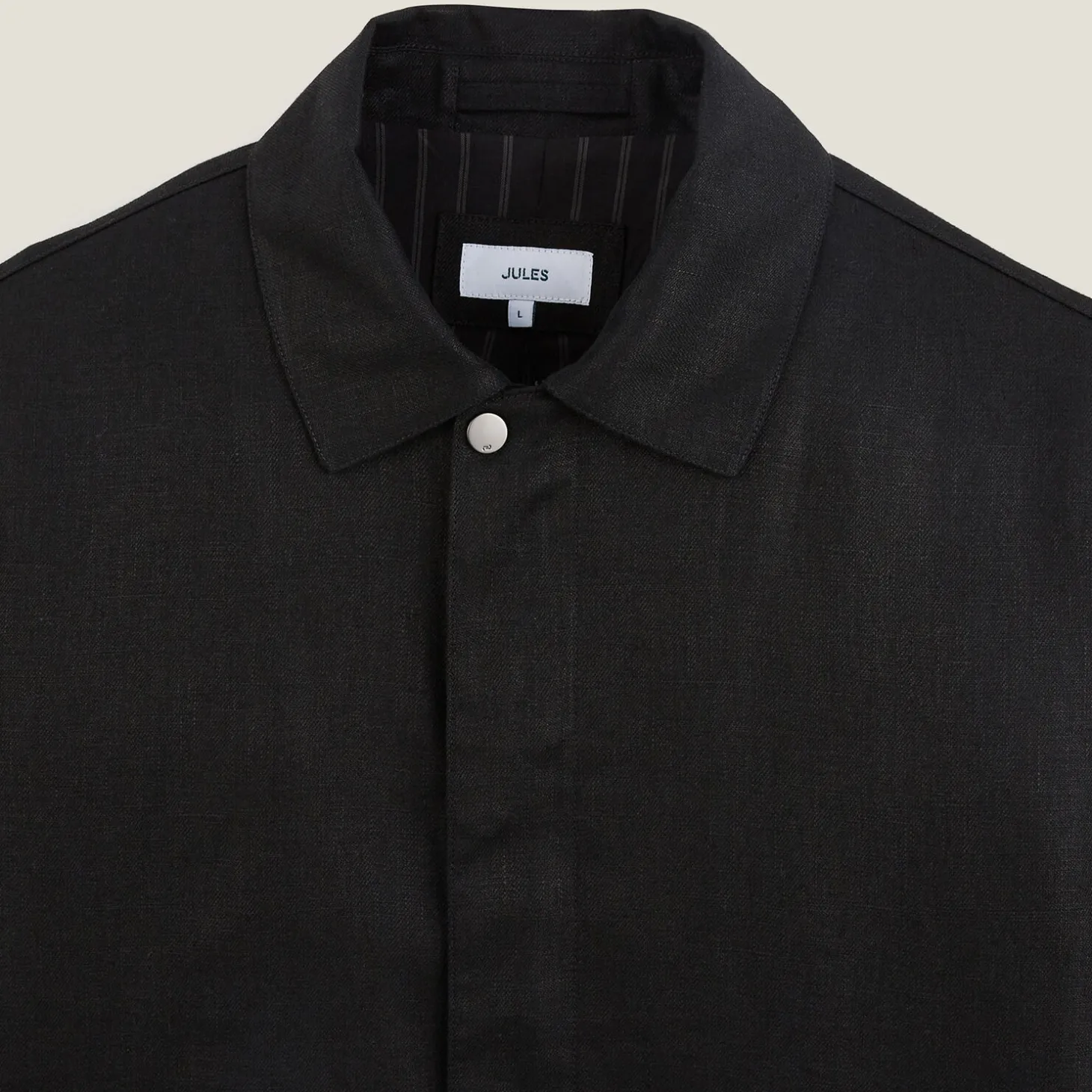 Clearance Linnen jack met hemdskraag Mantel & Jack