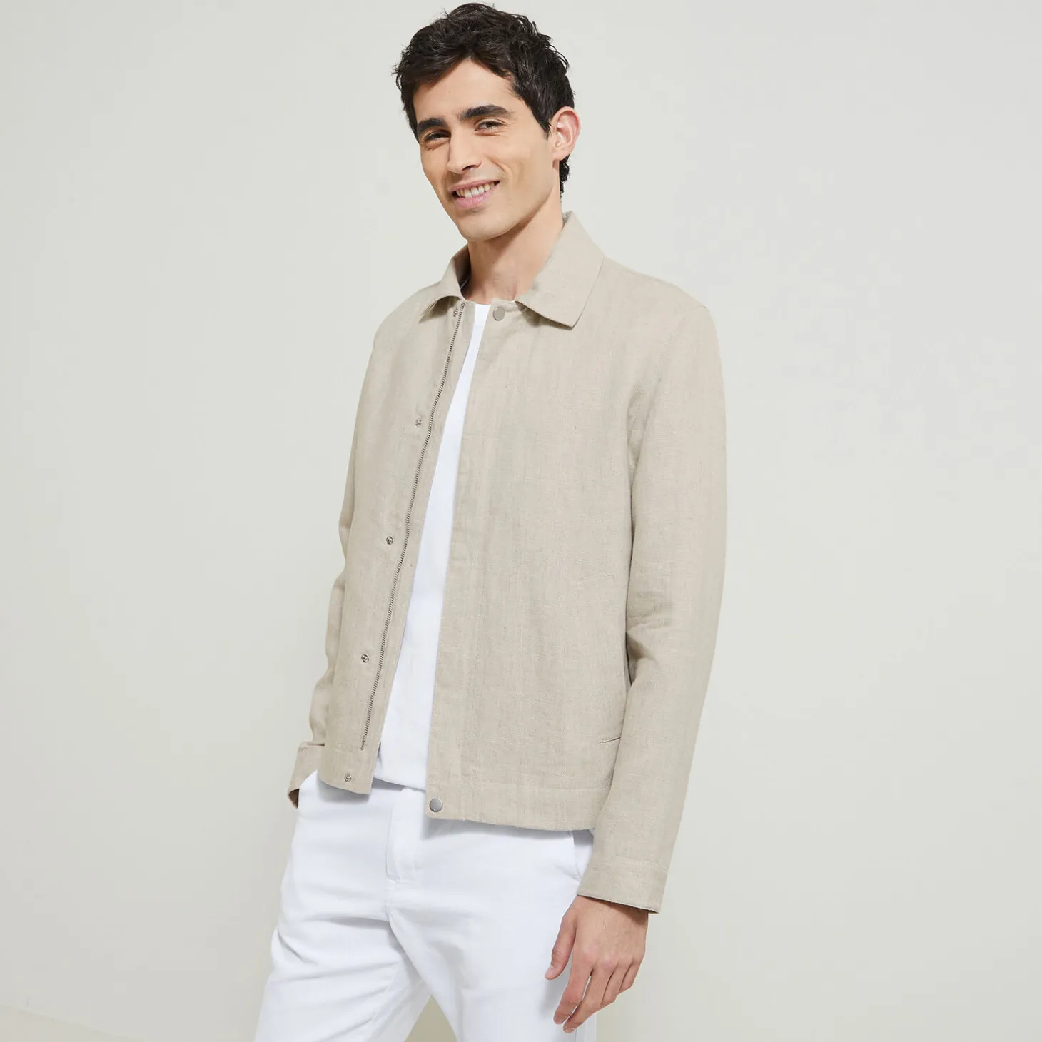 Sale Linnen jack met hemdskraag Mantel & Jack