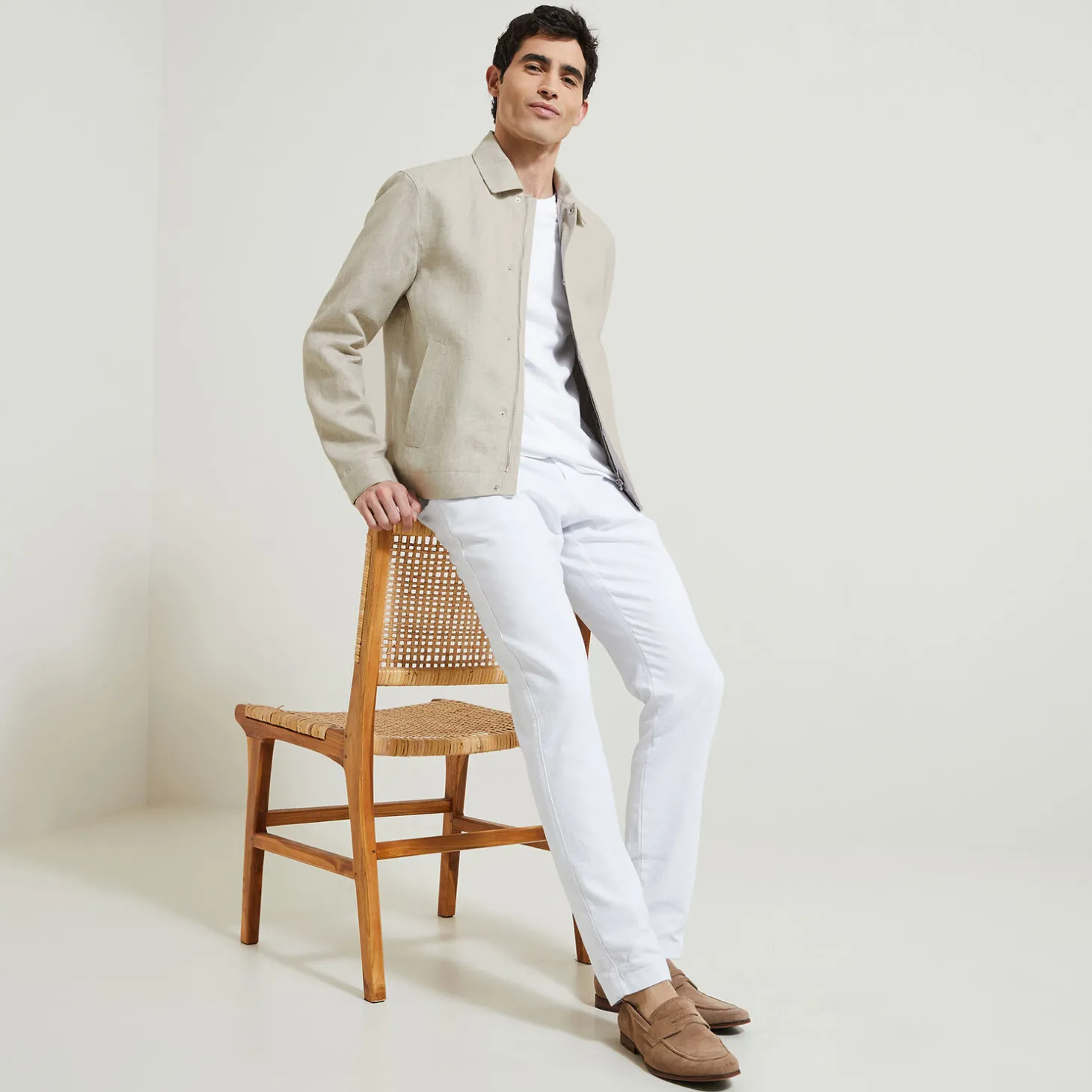 Sale Linnen jack met hemdskraag Mantel & Jack