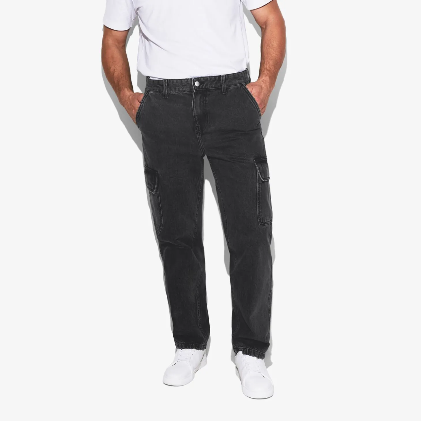 Fashion Loose fit jeans met cargozakken Cargo Jeans|Jeans Loose