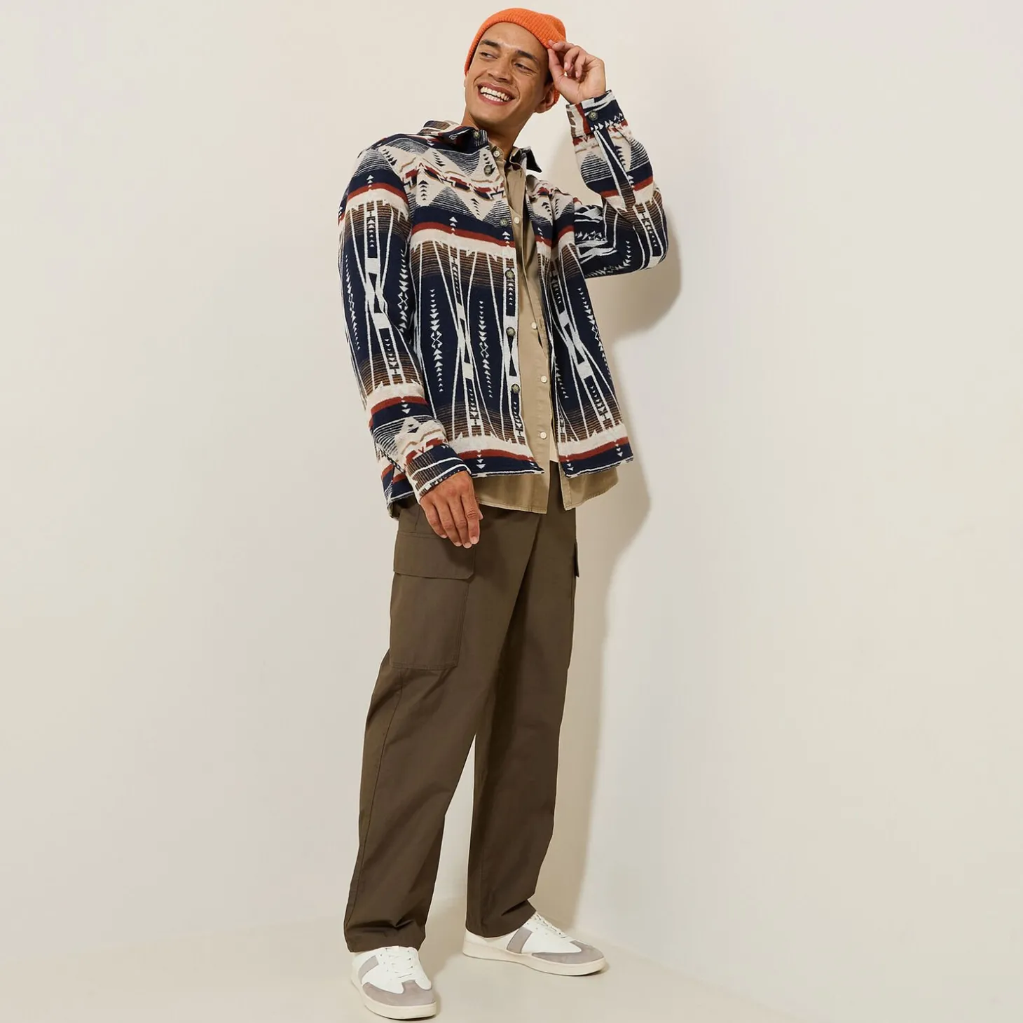 Online Overhemd met geometrische motieven Overshirt|Overhemd