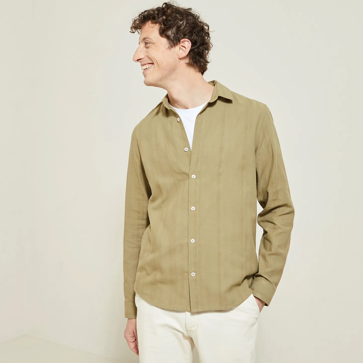 Shop Overhemd van getextureerd katoen Overhemd