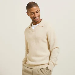 Fashion Polo in tricot met resortkraag Trui